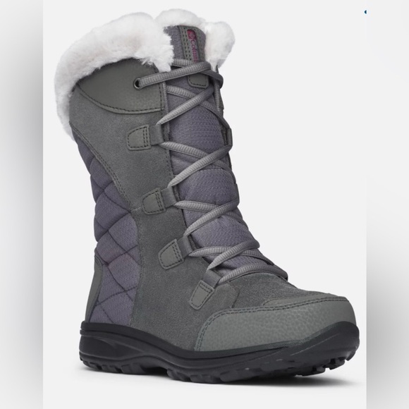 NWOB Columbia Women's Ice Maiden II Waterproof Faux Fur Boot In Shale Size 8 - Picture 1 of 9